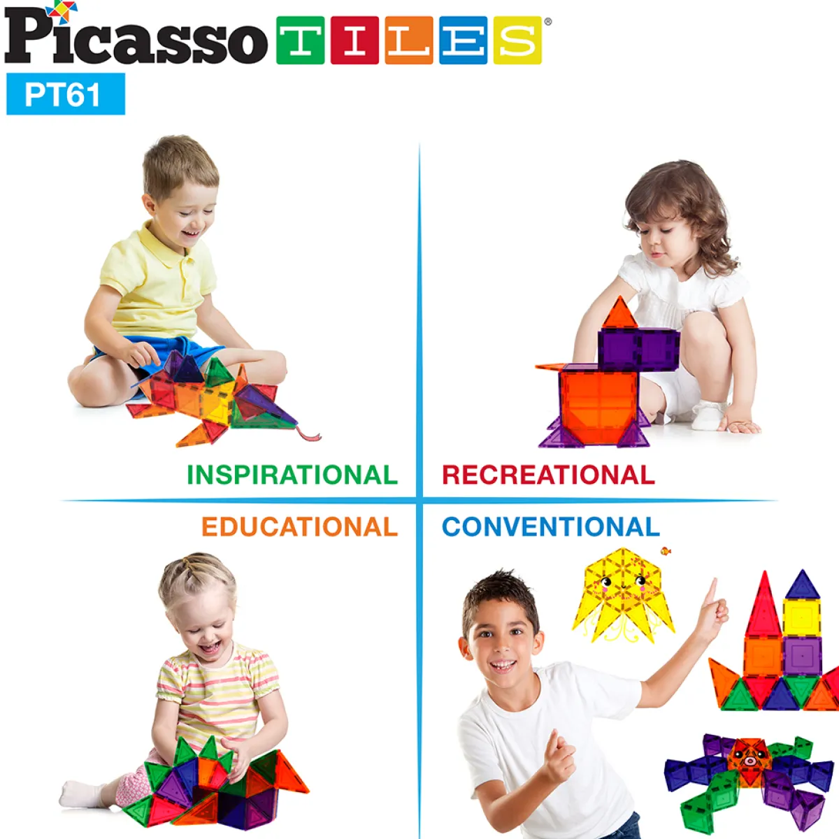 61 bitar*Picasso Tiles Clearance