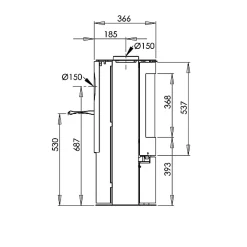 15 Svart Fristående 6,5kW*Aduro New