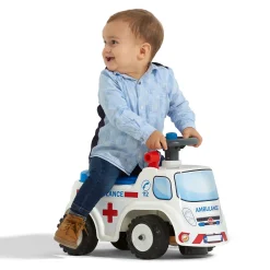 Ambulance ride-on med förvaringsutrymme, ratt och tuta*Falk Clearance
