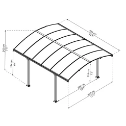 Arcadia I Metall 3,6x4,5 m*Canopia by Palram Hot