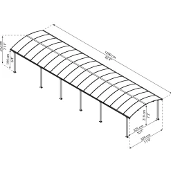 Arcadia I Metall 3,6x13 m*Canopia by Palram New