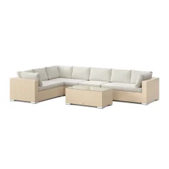 Bahamas L-formad utesoffa höger, 7-sits med bord*Comfort Garden New