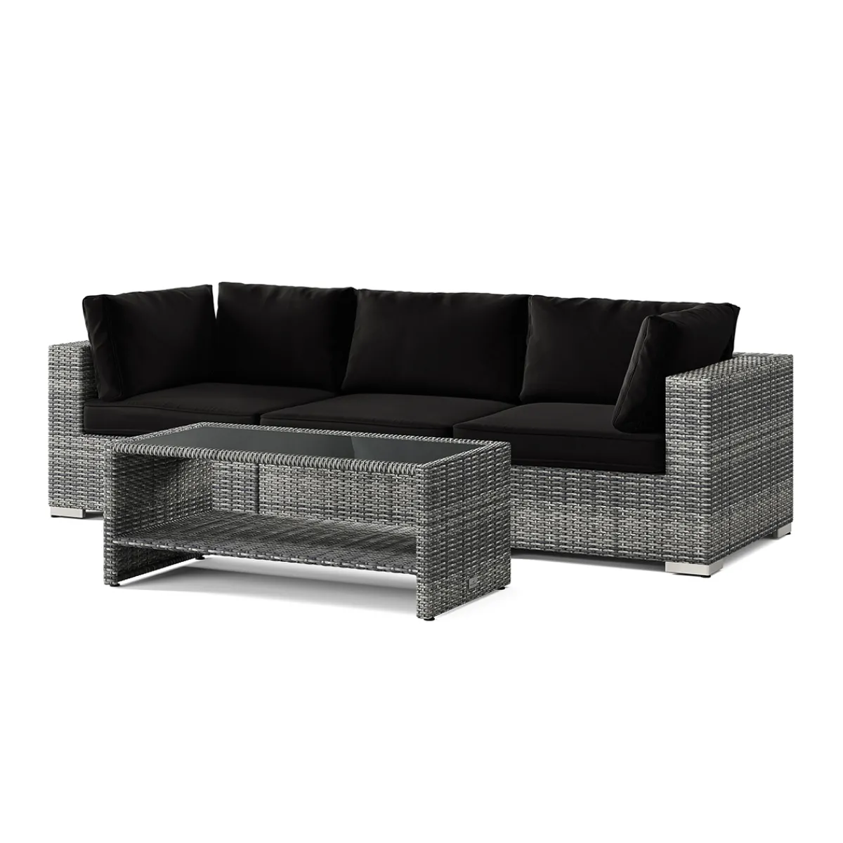 Bahamas utesoffa 3-sits med bord och hylla*Comfort Garden Clearance