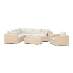 Bahamas utomhus L-soffa höger 7-sits med fåtölj och bord*Comfort Garden Hot