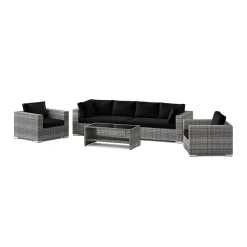 Bahamas utomhus soffgrupp 6-sits med två fåtöljer och bord med hylla*Comfort Garden Online