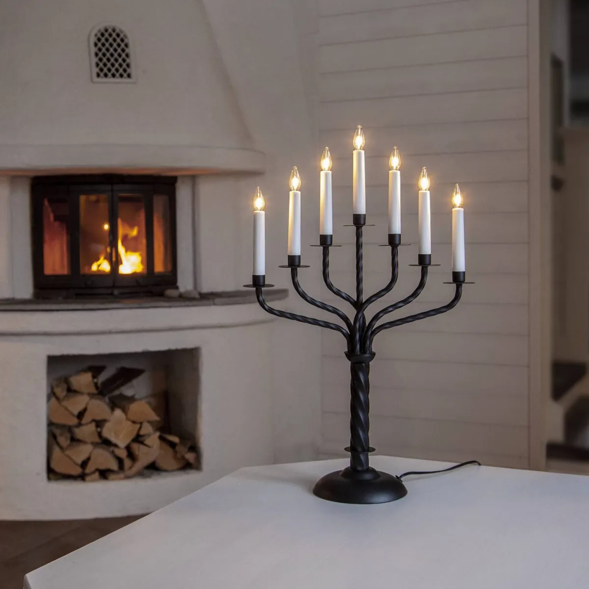 Bore Metalljusstake med 7 Ljus*Star Trading Discount