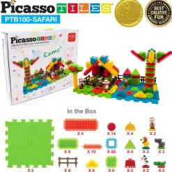 Bristle Blocks 100 Bitar Safari*Picasso Tiles New
