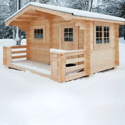 Bräska 10 m² Fristående Bastuhus med Altan & Sadeltak*Baseco Discount