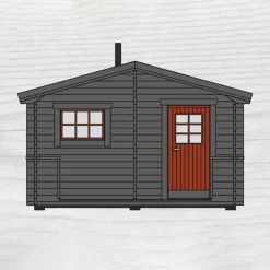 Bräska 10 m² Fristående Bastuhus med Altan & Sadeltak*Baseco Discount