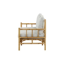 Cane, Naturfärgad Rottingsoffa med Grå Dynor*Venture Home Outlet