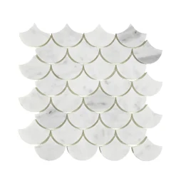 Carrara Fishtail Vit 5x7 cm Polerad*Arredo Best