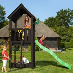 Club inkl. rutschkana, grundmålat svart*Jungle Gym Discount