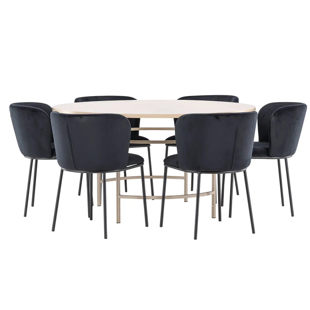Copenhagen Ø140 cm med 6st Edina Matstolar*Venture Home Discount