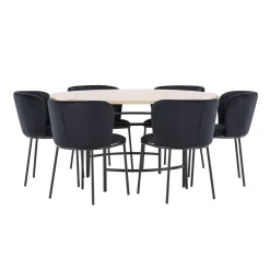Copenhagen Ø140 cm med 6st Edina Matstolar*Venture Home Discount