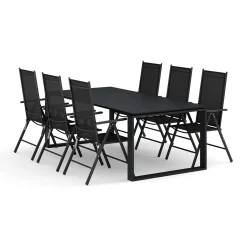 Devon utomhus matgrupp 210x100 cm med 6 Maggie positionsstolar*Comfort Garden Clearance