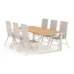 Devon utomhus matgrupp 210x100 cm med 6 Maggie positionsstolar*Comfort Garden Clearance