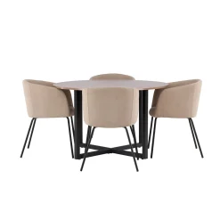 Durango Ø 120 cm med 4 Berit Stolar*Venture Home Sale