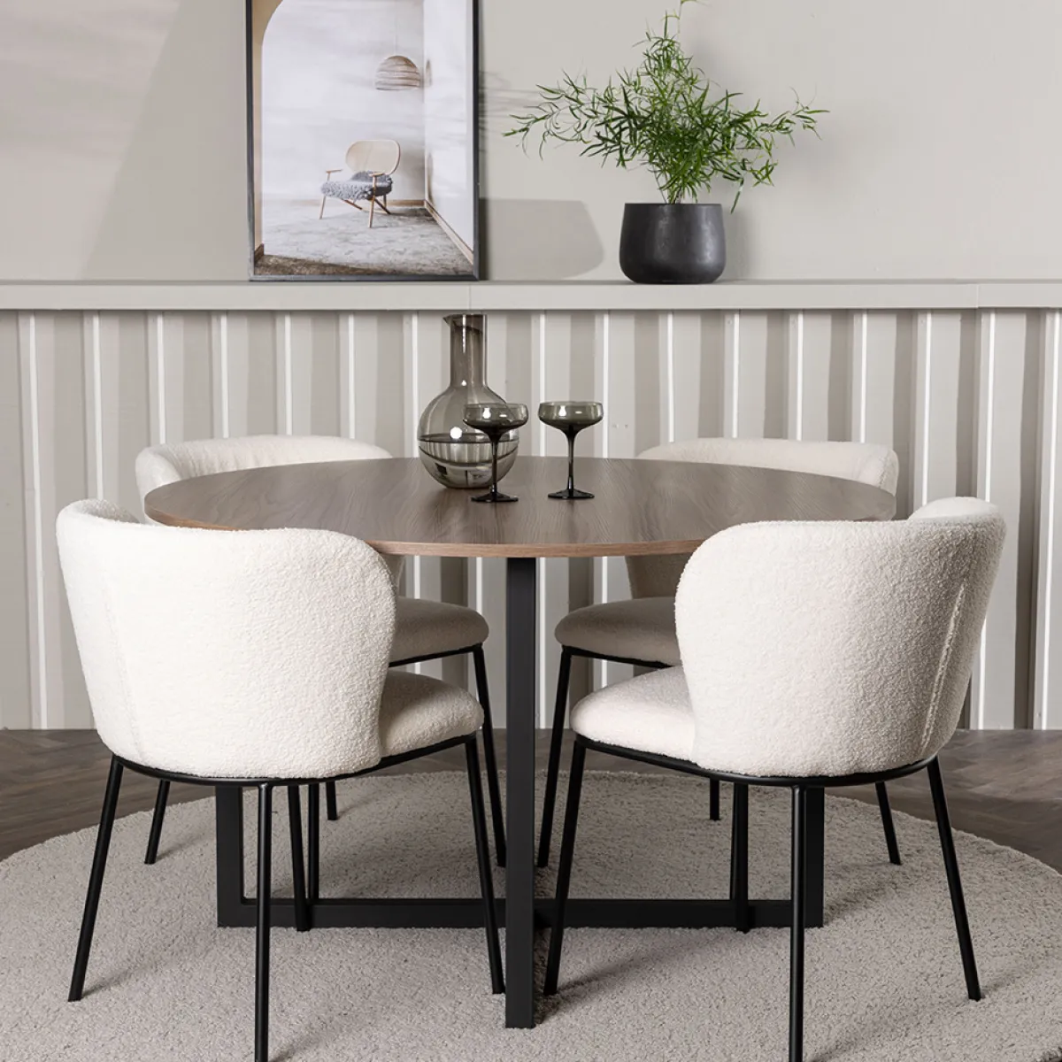 Durango Ø120 cm med 4 st Edina stolar*Venture Home Online