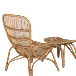 Ella Loungestol i Rotting ink Dyna och Fotpall*Venture Home Outlet