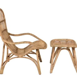 Ella Loungestol i Rotting ink Dyna och Fotpall*Venture Home Outlet