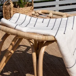 Ella Loungestol i Rotting ink Dyna och Fotpall*Venture Home Outlet