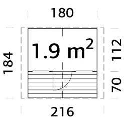 Felix 1,9 m2*Palmako Clearance