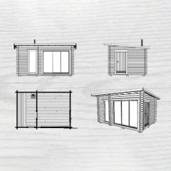 Gellas Funkis 15 m² Fristående Bastuhus med Isolerat Skjutglasparti*Baseco Outlet