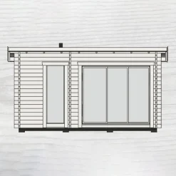 Gellas Funkis 15 m² Fristående Bastuhus med Isolerat Skjutglasparti*Baseco Outlet