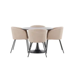 Glade Ø 100 cm med 4 Berit Stolar*Venture Home Discount
