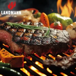 Grilltunna 550 Stål med Sidobord och Termometer*Landmann New