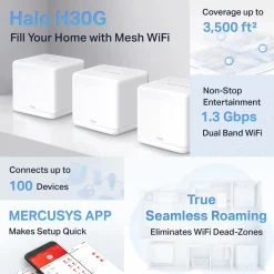 Halo H30G AC1300 Whole Home Mesh Wi-Fi System 3-pack*Mercusys Best