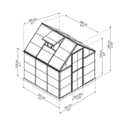 Harmony Aluminiumram med UV-Skyddad Polykarbonat & Ventilationsfönster, 2,3 m²