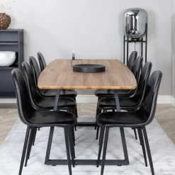 Ina med 8 Pobbie Stolar Svart*Venture Home Outlet