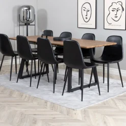 Ina med 8 Pobbie Stolar Svart*Venture Home Outlet