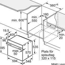iQ300 HB234ABS3F + BF523LMB1 Rostfri med 3D hotAir Plus och ecoClean