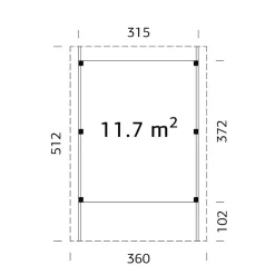 Karl 11,7 m2*Palmako Discount