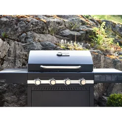 Karn Rostfritt Stål med Gjutgärnsgaller & 4 Brännare*Sunwind Hot