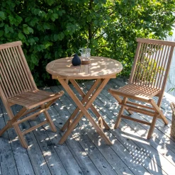 Kenya Ø70 cm med 2 Fällbara Stolar*Venture Home Best