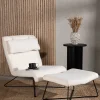 Laconia Boucletyg Vit med Fotpall*Venture Home New