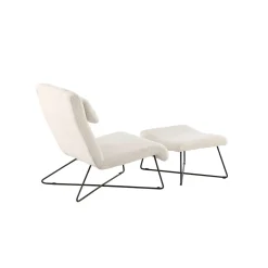 Laconia Boucletyg Vit med Fotpall*Venture Home New