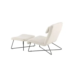Laconia Boucletyg Vit med Fotpall*Venture Home New