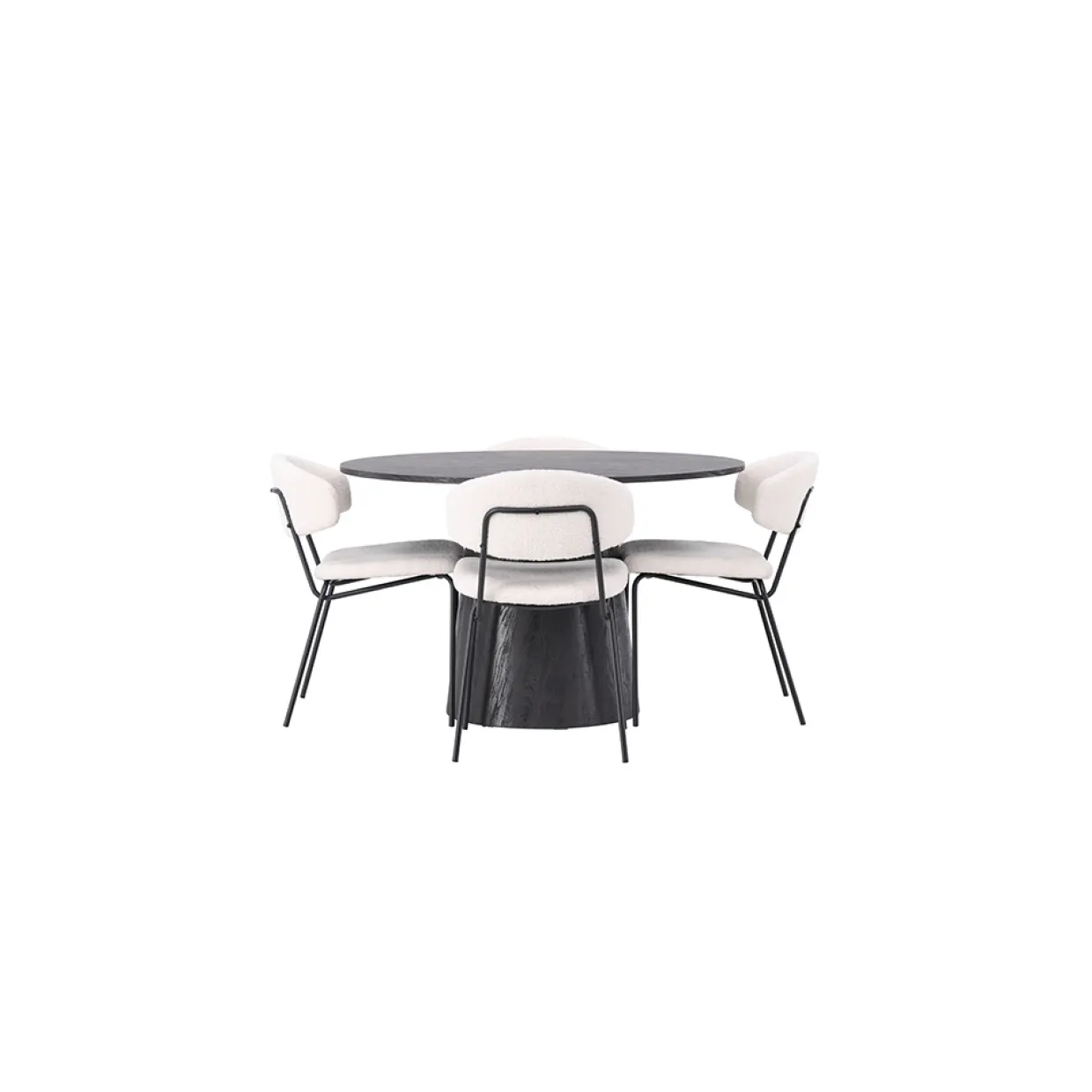 Lanzo Ø120 cm med 4 st Chico stolar