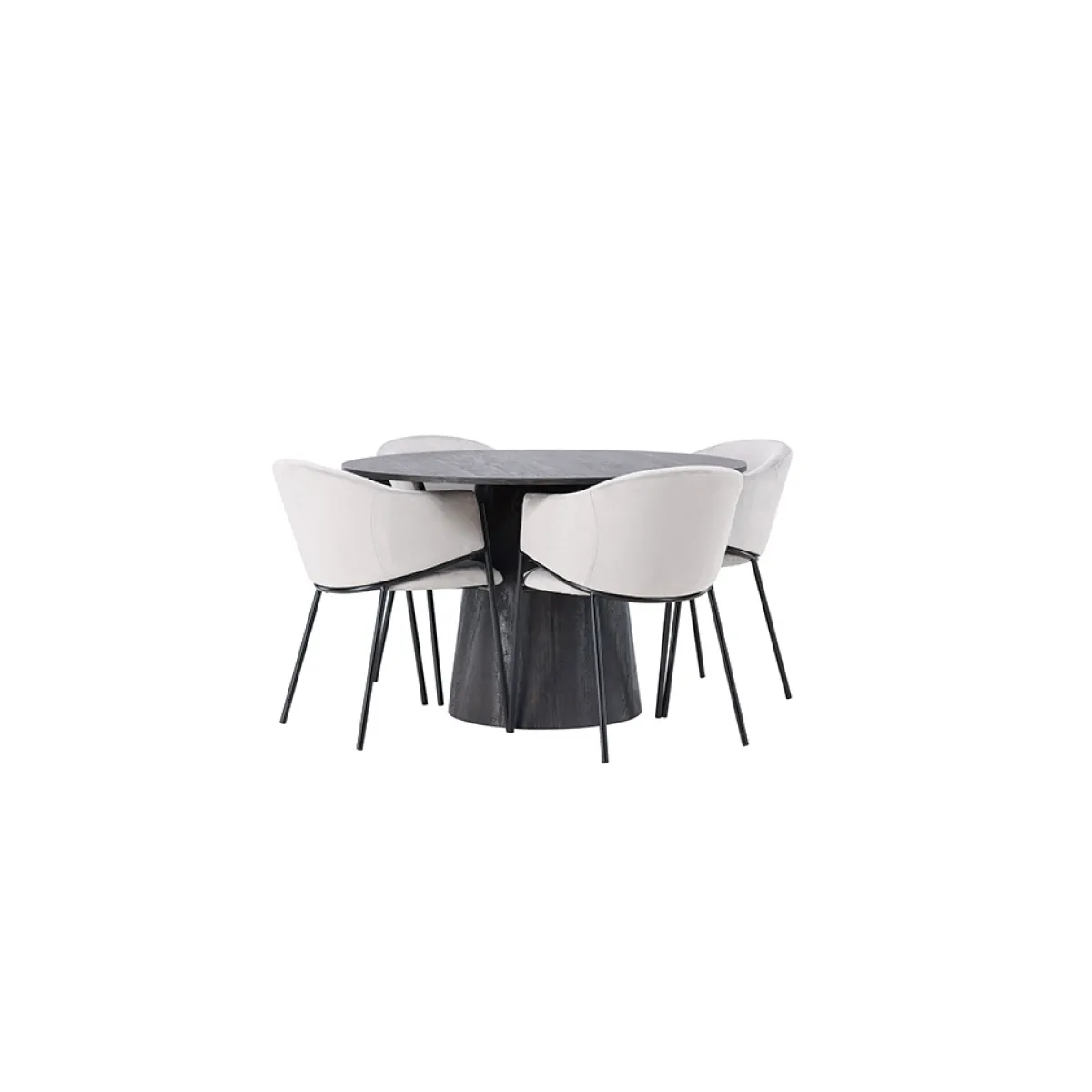 Lanzo Ø120 cm med 4 st Evelina stolar*Venture Home Clearance