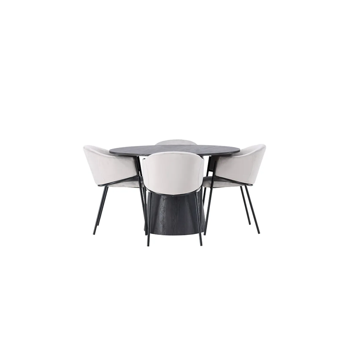 Lanzo Ø120 cm med 4 st Evelina stolar*Venture Home Clearance