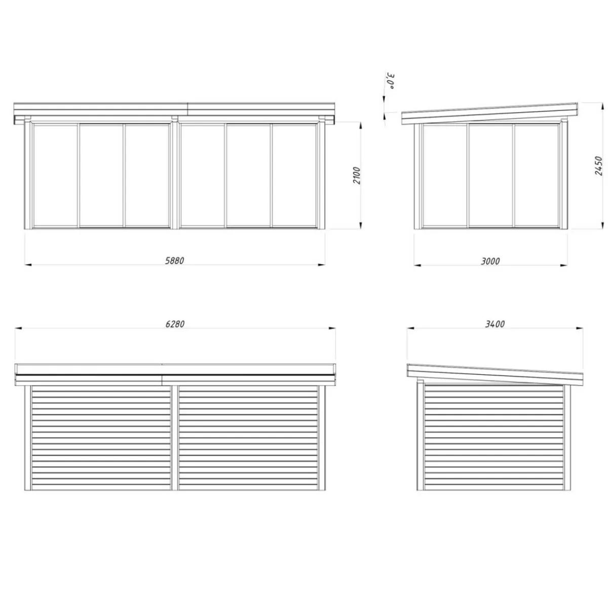 Lenna 16,6 m2 Set 402 Slide*Palmako Outlet