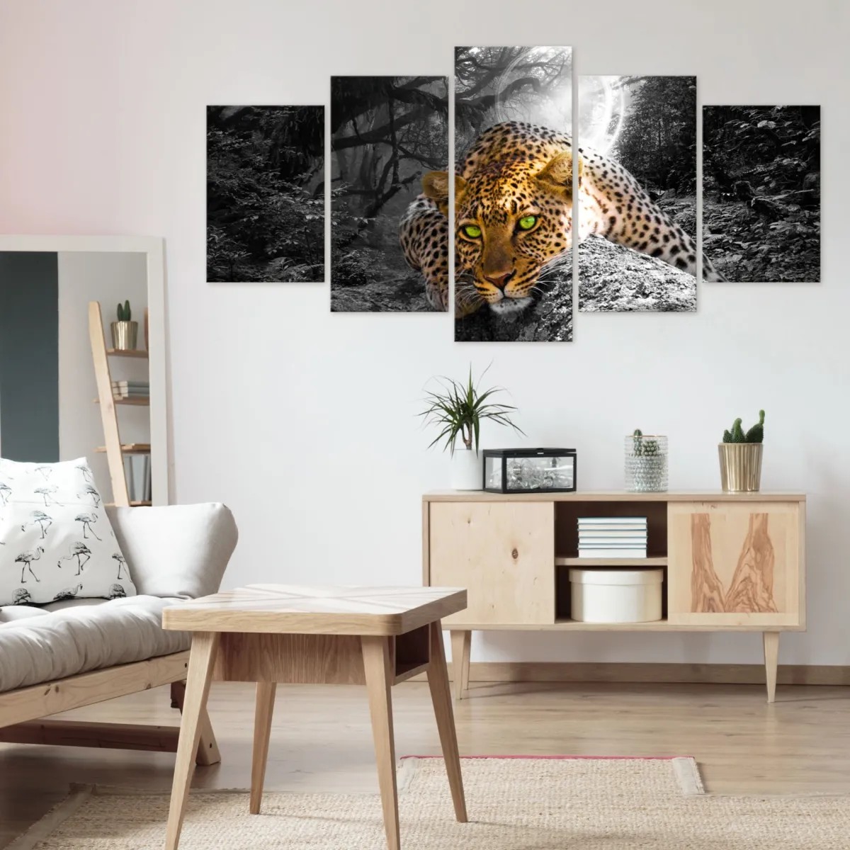 Leopard Lying Grå 5 delar*Arkiio Online