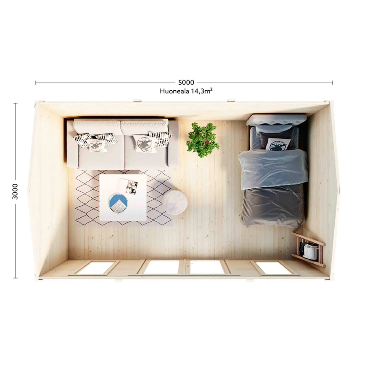 Lillevilla Pemu 15 m² Komplett Stuga med Sadeltak*Luoman Discount