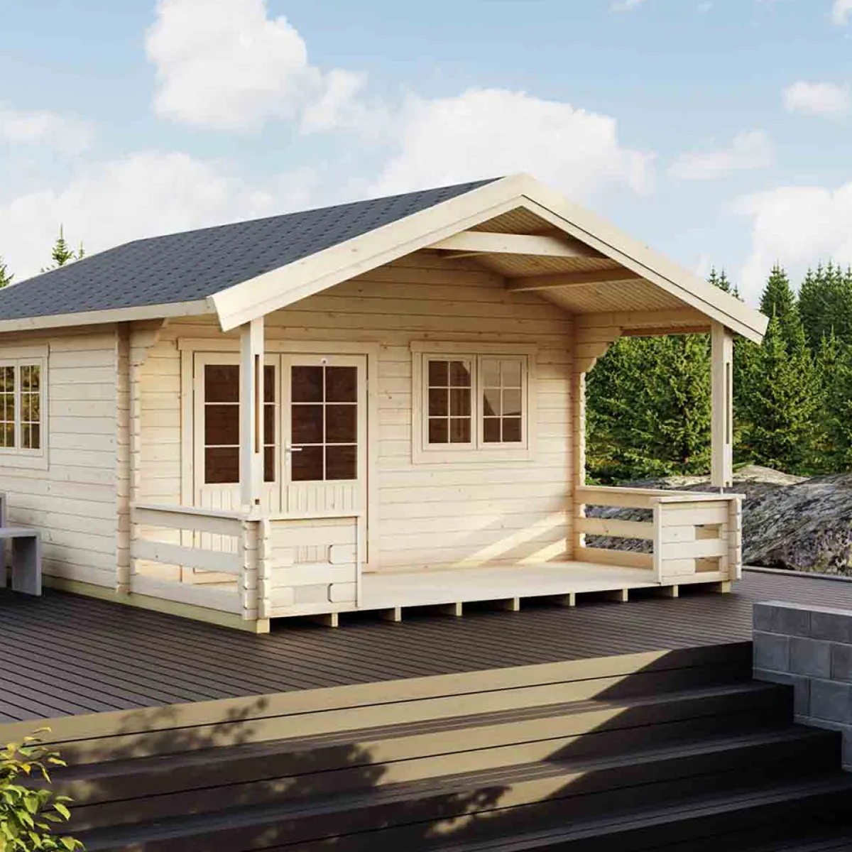 Lillevilla Saimaa 19,8 m² Komplett Stuga med Sadeltak*Luoman Clearance