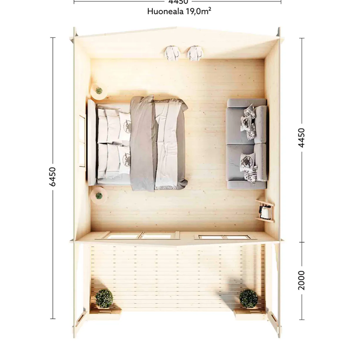 Lillevilla Saimaa 19,8 m² Komplett Stuga med Sadeltak*Luoman Clearance