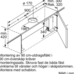LI97RB531 iQ300 Underbyggd Frånluft/Kolfilterfläkt i Rostfritt Stål*Siemens Discount